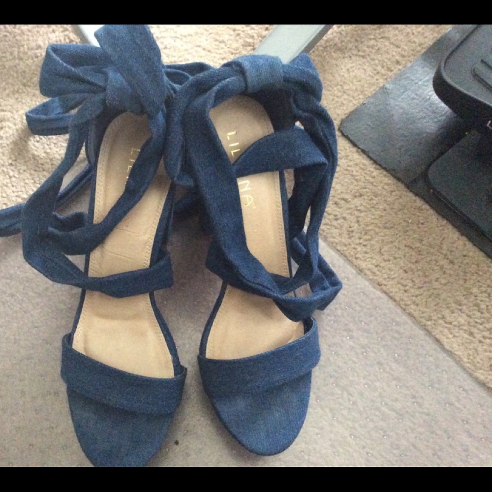Strappy Denim platform sandal - Picture 7 of 7